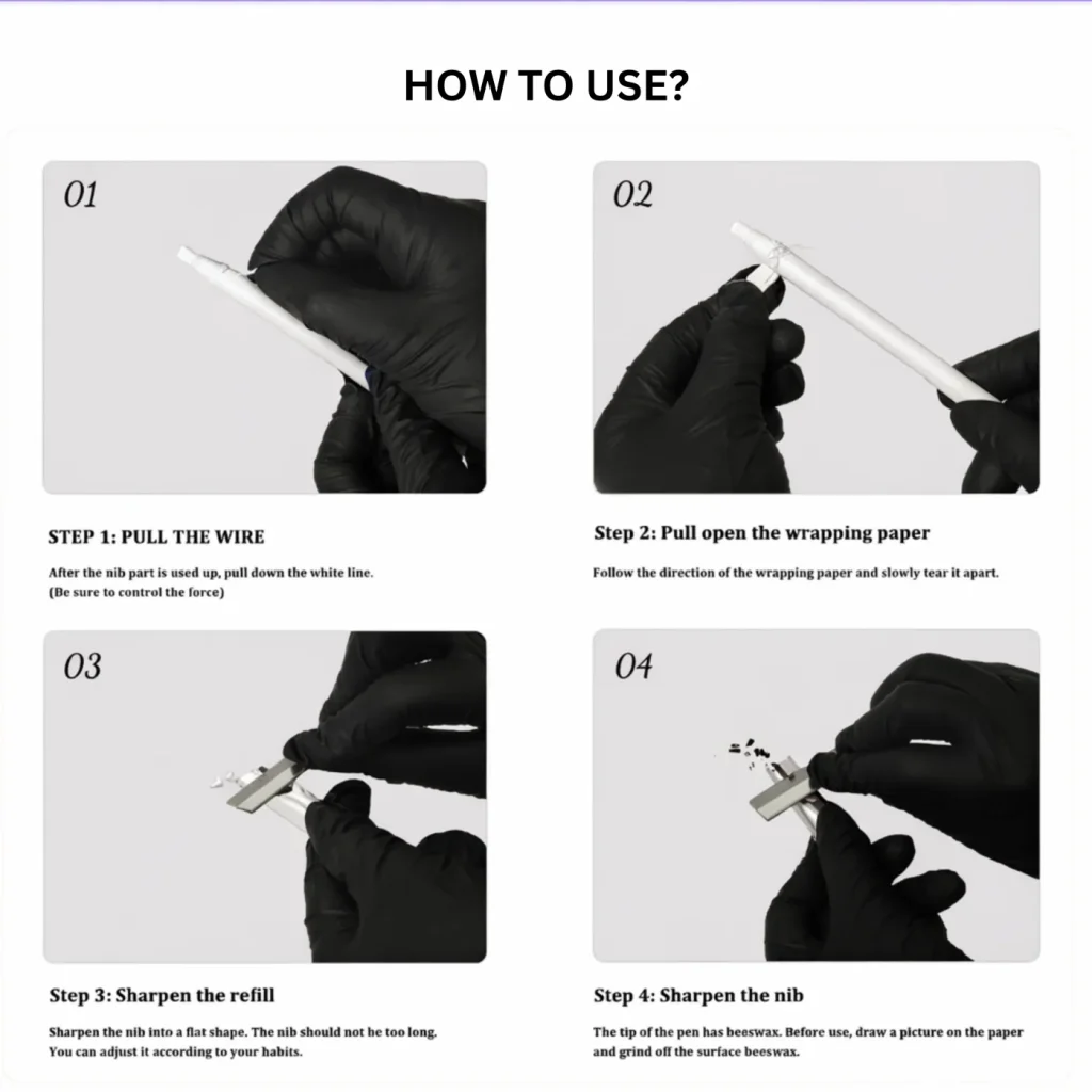 Waterproof Brow Mapping Pencil (Pull Eyebrow Pencil – White) image 3